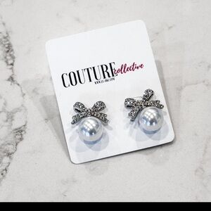 Kate Silver Bow Pearl Earrings